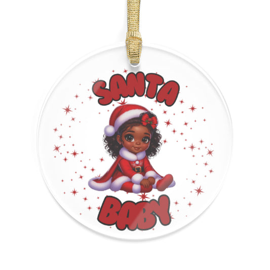 Santa Baby Girl Acrylic Christmas Ornaments