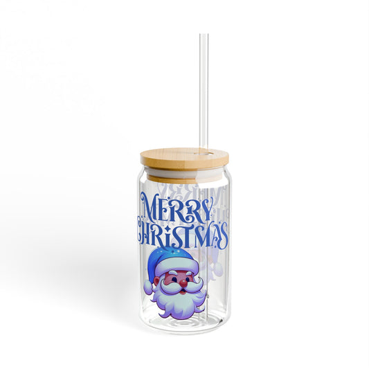 Merry Christmas Santa Sipper Glass, 16oz