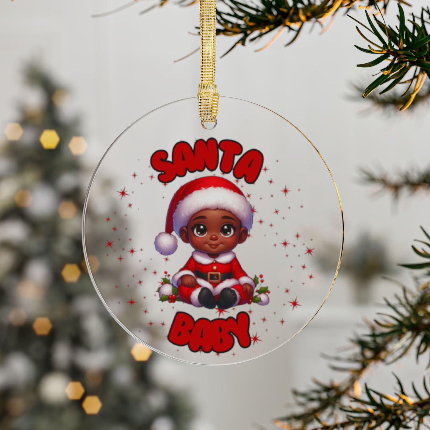 Santa Baby Boy Acrylic Christmas Ornament