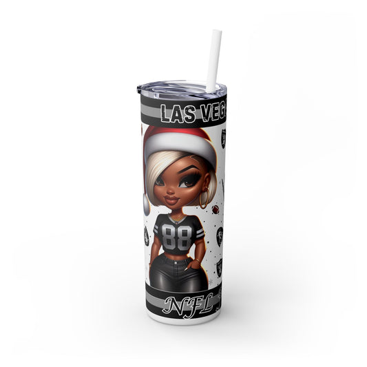 Raiders Fan Girl Christmas Tumbler with Straw, 20oz