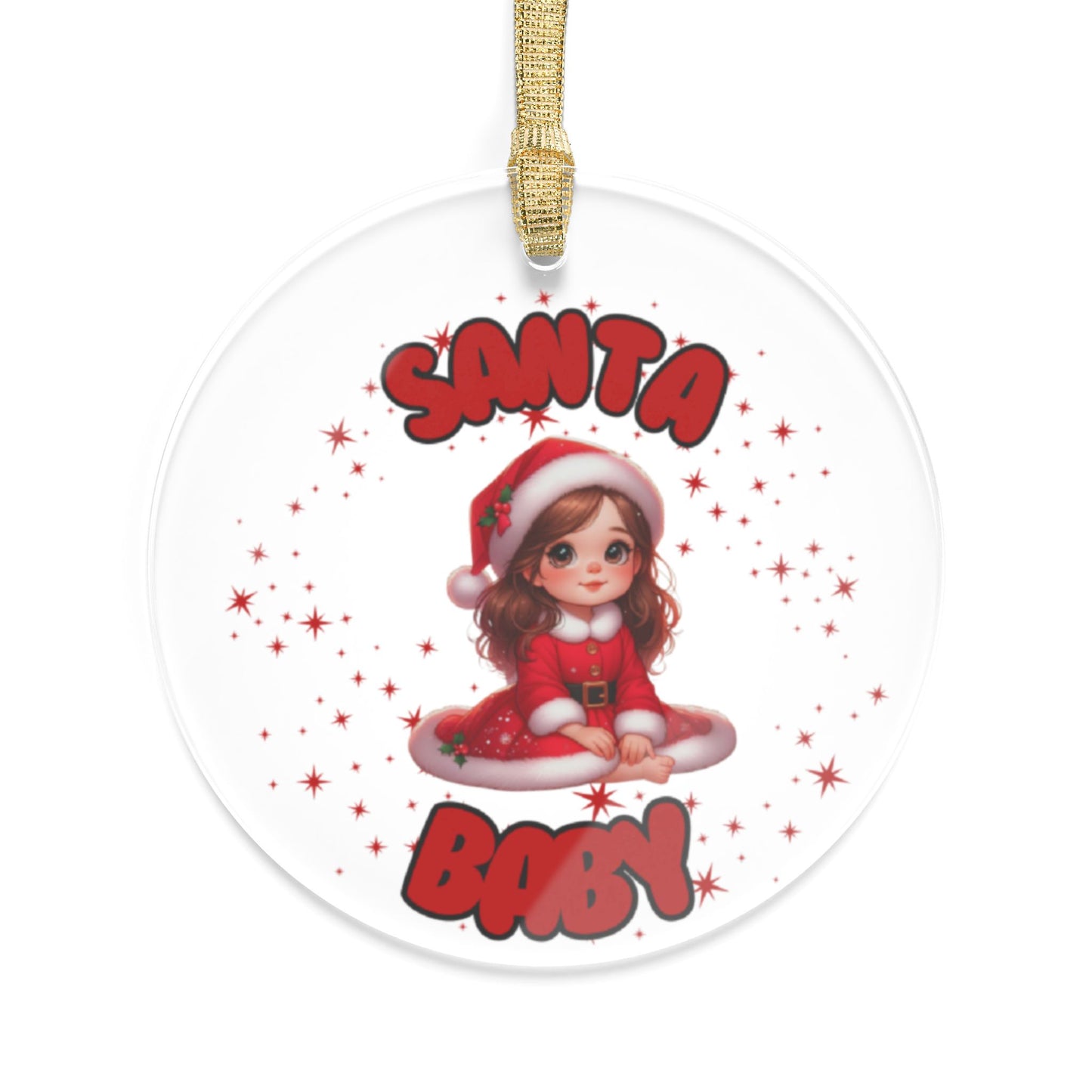 Santa Baby Girl Acrylic Christmas Ornament